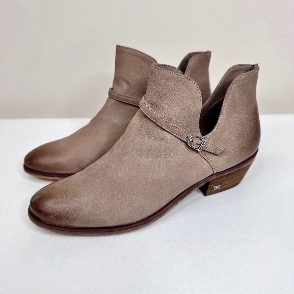 Sam Edelman Palmer Leather Cut-Out Ankle Boots Tan SZ 7.5 - Picture 2 of 15
